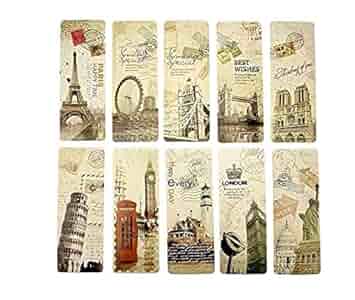 Amazon.co.jp: しおり 栞 30枚セット 英文字 世界 名所 世界の